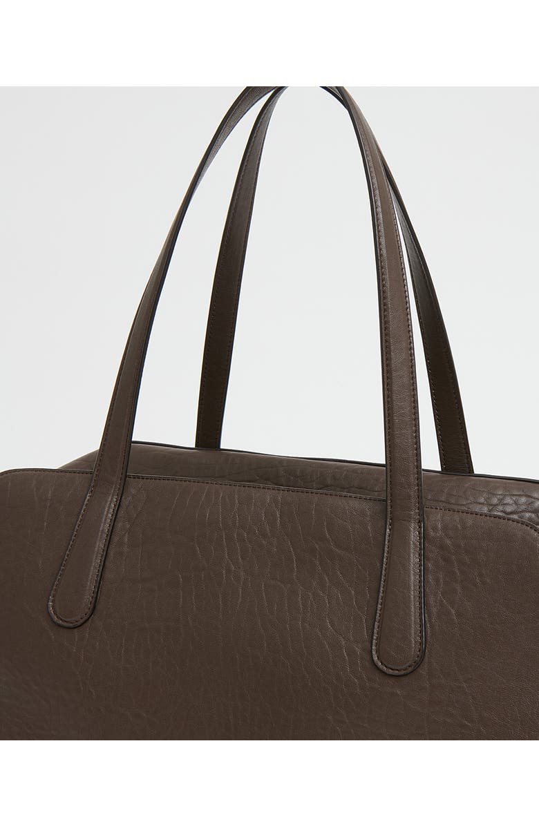 Mansur Gavriel Helios Leather Travel Bag, Alternate, color, Ebony