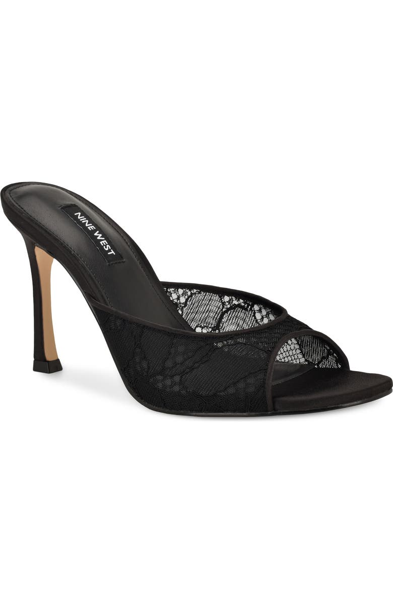 Nine West Kiscop Lace Slide Sandal, Main, color, Black