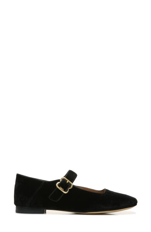 Sam Edelman Women's Michaela Square Toe Buckled Mary Jane Flats In Black Velvet