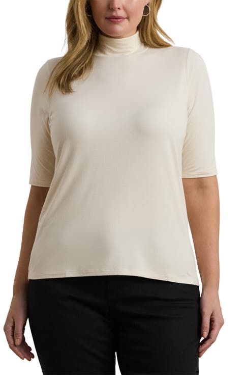 Elbow Sleeve Turtleneck Top