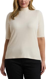 Lauren Ralph Lauren Elbow Sleeve Turtleneck Top