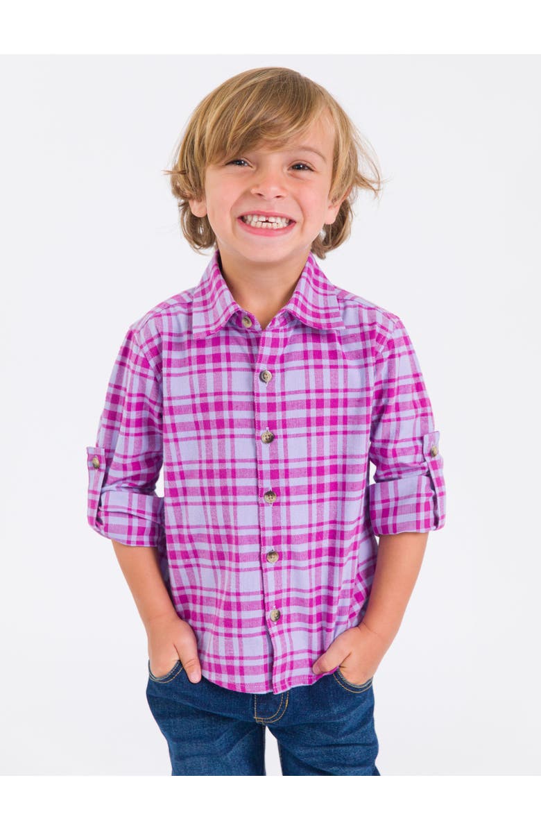 RuggedButts Boys Long Sleeve Button Down Shirt, Alternate, color, Harper Plaid