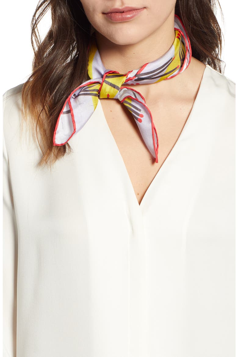 matches print silk scarf, Main, color, CHARTREUSE