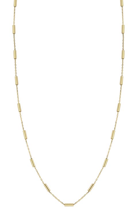 <p>14K Gold Cylinder Necklace</p>