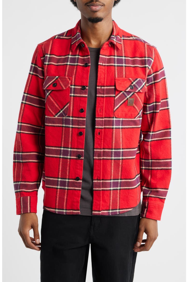 Bowery Standard Fit Plaid Heavyweight Cotton Flannel Button-Up Shirt, Main, color, ADRENALINE RUSH