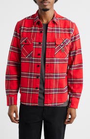 Brixton Bowery Standard Fit Plaid Heavyweight Cotton Flannel Button-Up Shirt