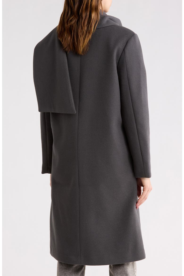 Longline Scarf Coat, Alternate, color, CHARCOAL GREY