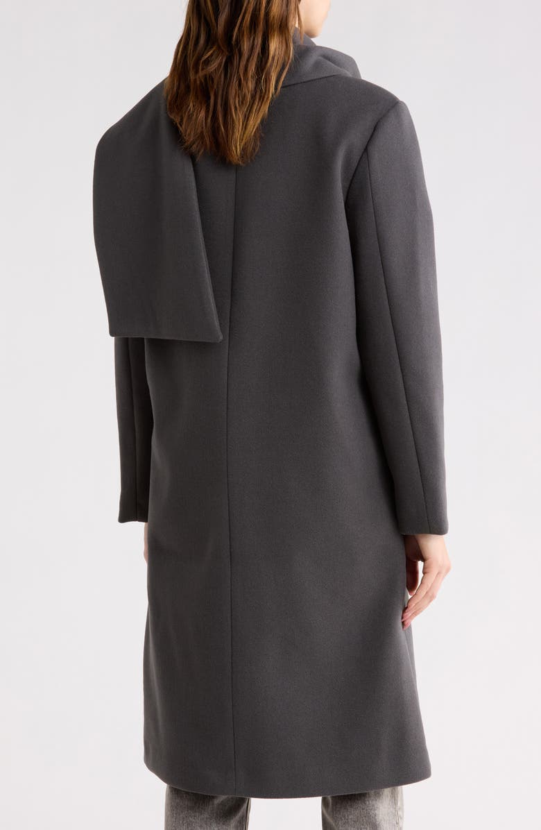 Vigoss Longline Scarf Coat, Alternate, color, Charcoal Grey
