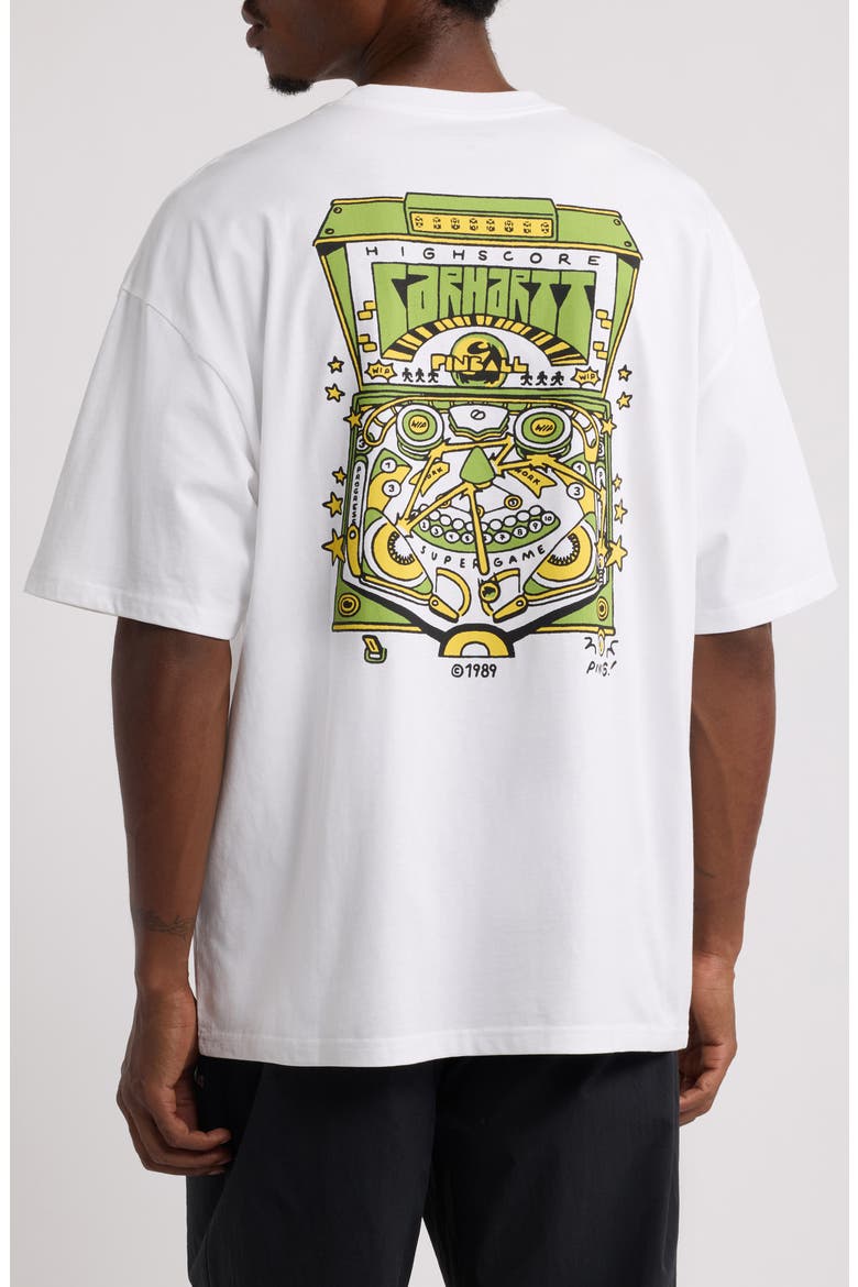 Organic Cotton Jersey Pinball Graphic T-Shirt, Alternate, color, WHITE
