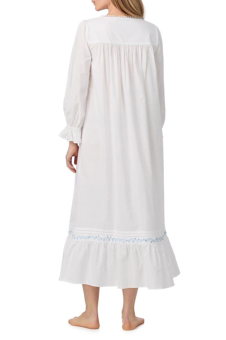 Long Sleeve Cotton Lawn Ballet Nightgown, Alternate, color, WHITE