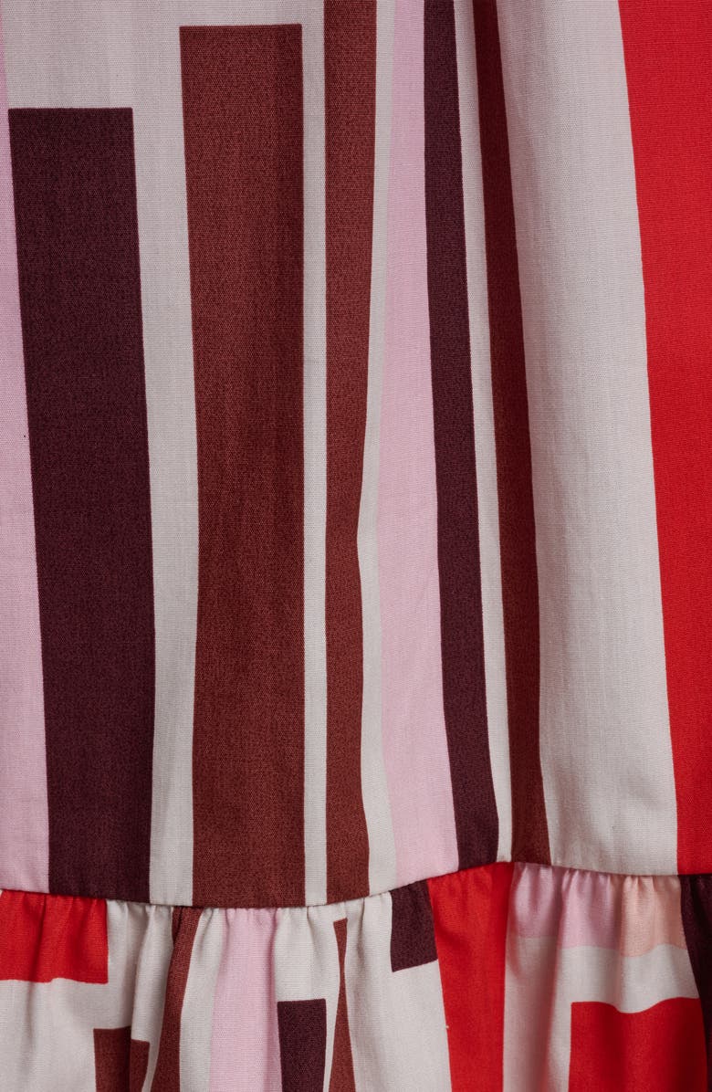 BCBG Stripe Cotton Maxi Dress, Alternate, color, Rouge Amour Multi