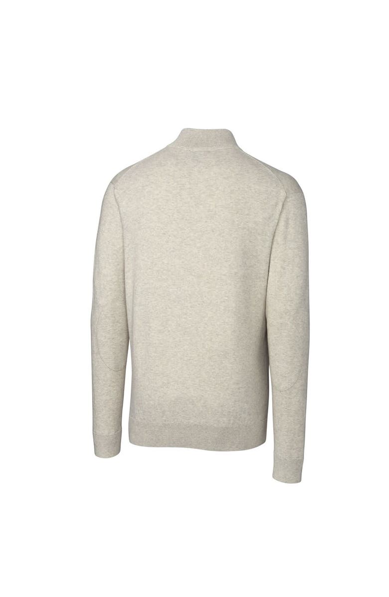 Cutter & Buck Men's Cutter & Buck Oatmeal George Mason Patriots Lakemont Tri-Blend Big & Tall Quarter-Zip Pullover Sweater, Alternate, color, 