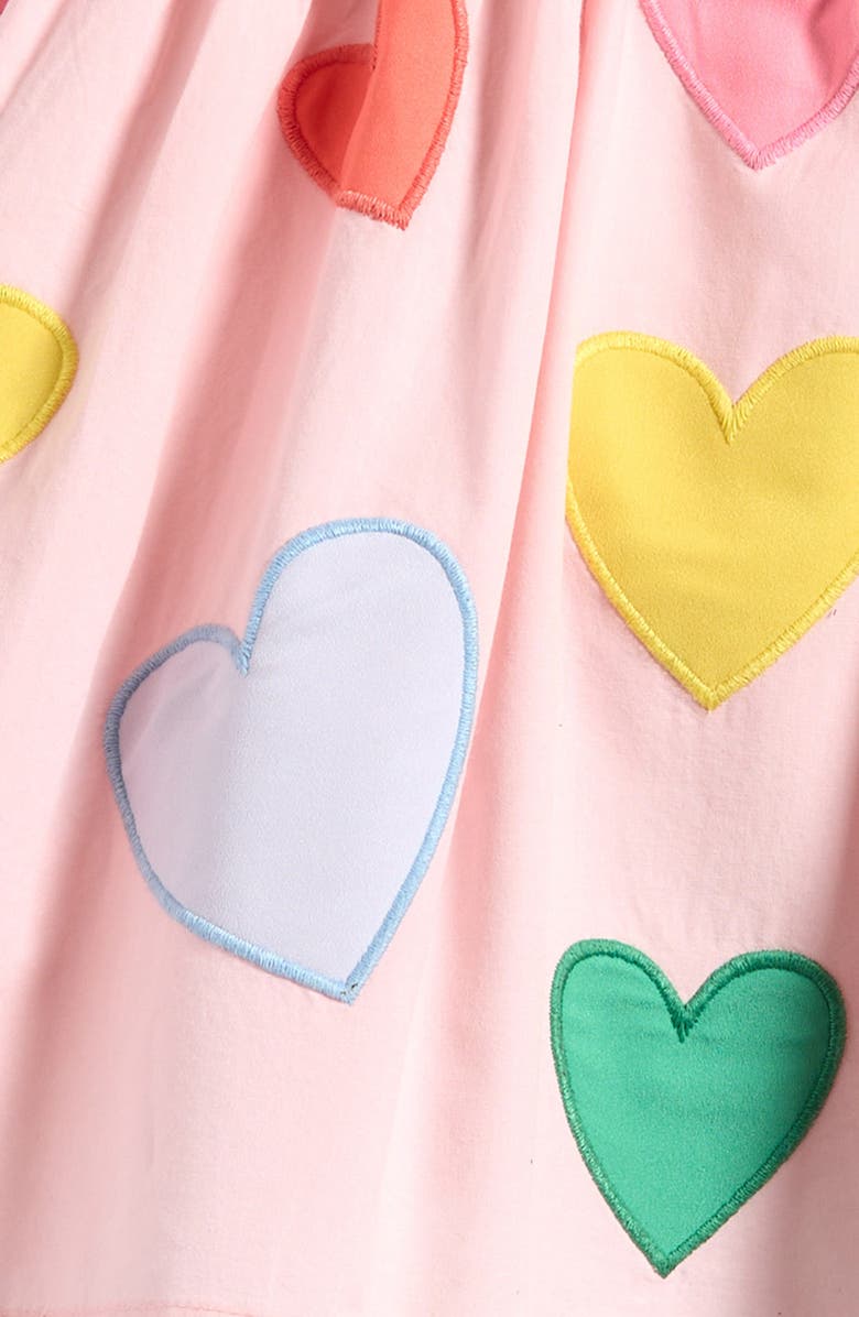 Mini Boden Kids' Heart Puff Sleeve Cotton Dress, Alternate, color, 