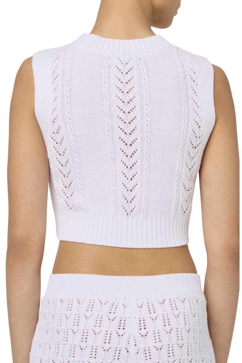 Pointelle Knit Crop Tank, Alternate, color, BRT WHITE