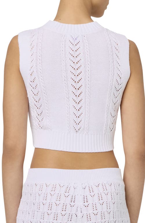 Florence By Mills Pointelle Knit Crop Tank In Brt White