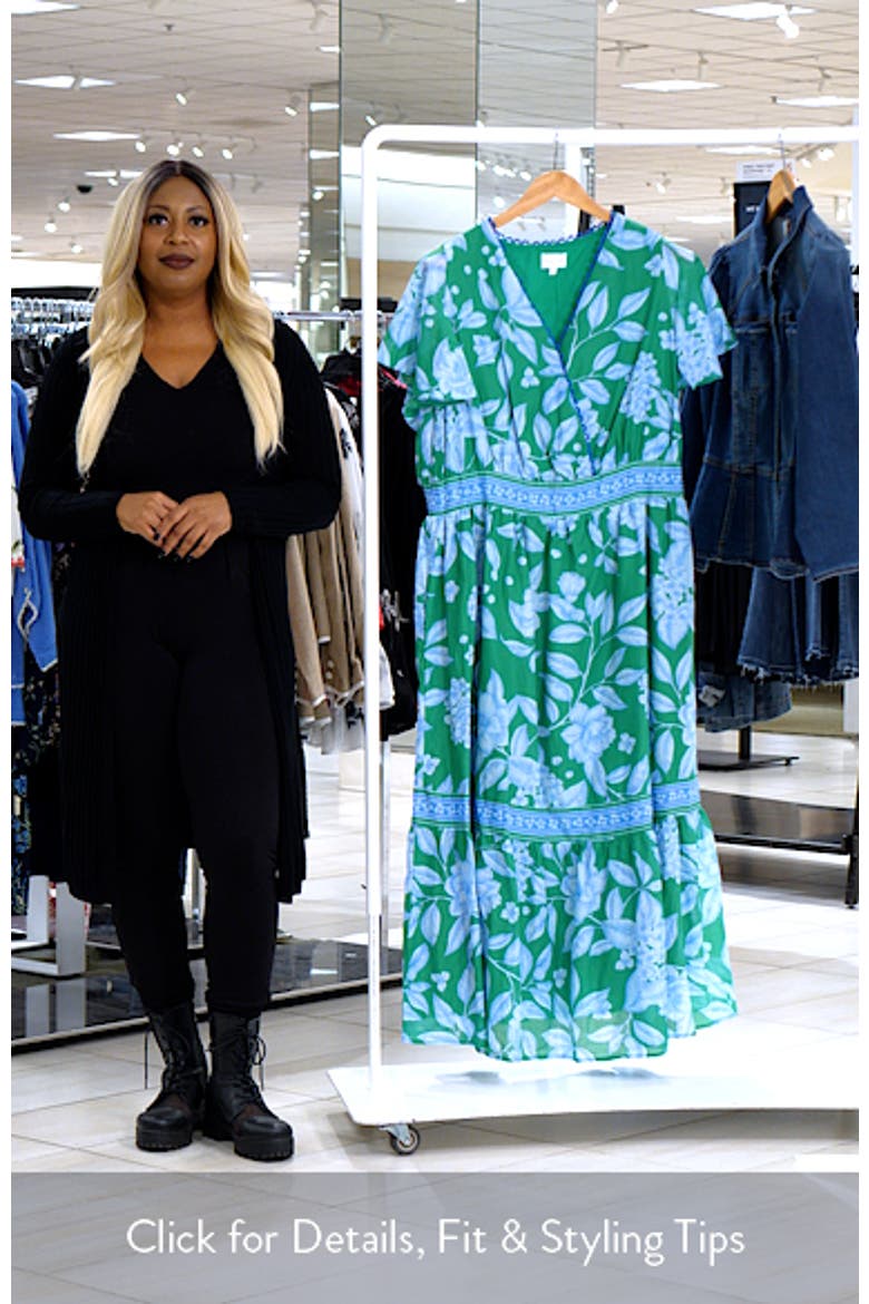 Verbena Floral Ingrida Surplice Midi Dress video