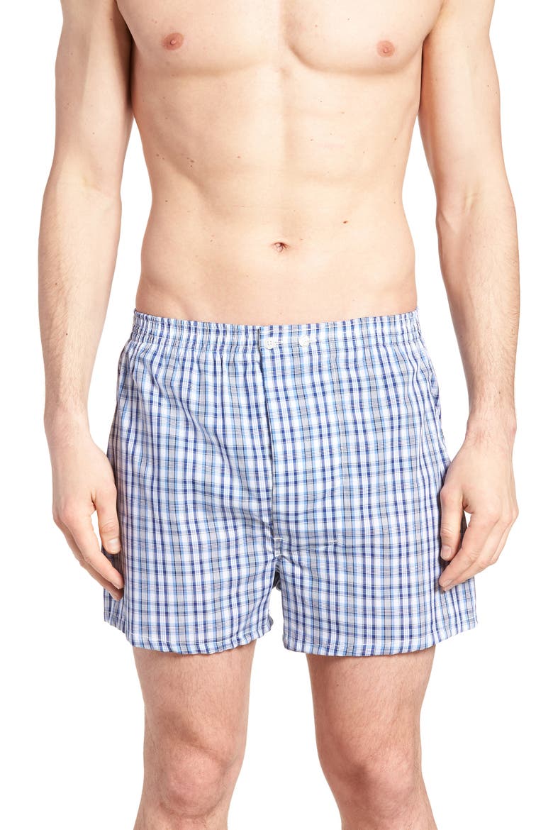 3-Pack Classic Fit Boxers, Alternate, color, BLUE DAZZLE SOLID- PLAID PACK