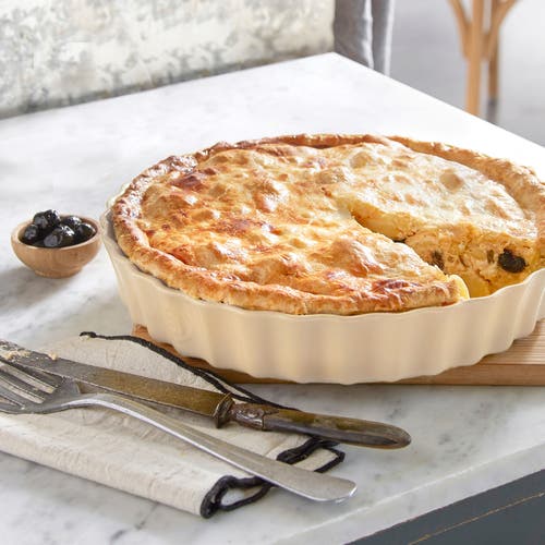 Emile Henry 12.6" X 2.2" Extra Large Deep Tart Dish In Flour