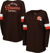 New Era Women's New Era  Brown Cleveland Browns Athletic Varsity Lightweight Lace-Up Long Sleeve T-Shirt