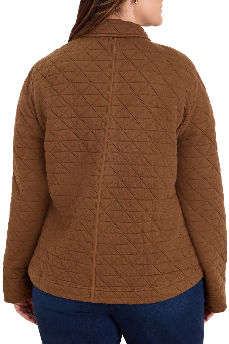 Quilted Knit Jacket, Alternate, color, SADDLE