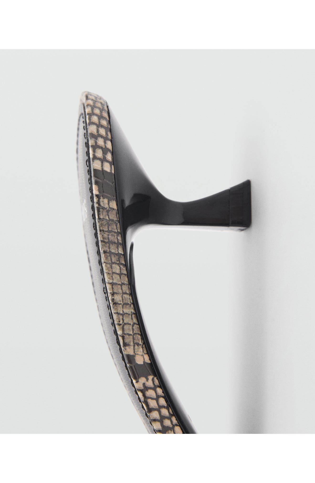 MANGO Snake Print Kitten Heel Slide Sandal, Alternate, color, Beige