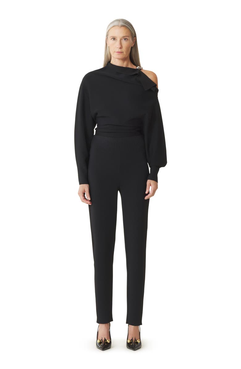 Lanvin Black Viscose Leggings, Main, color, Black