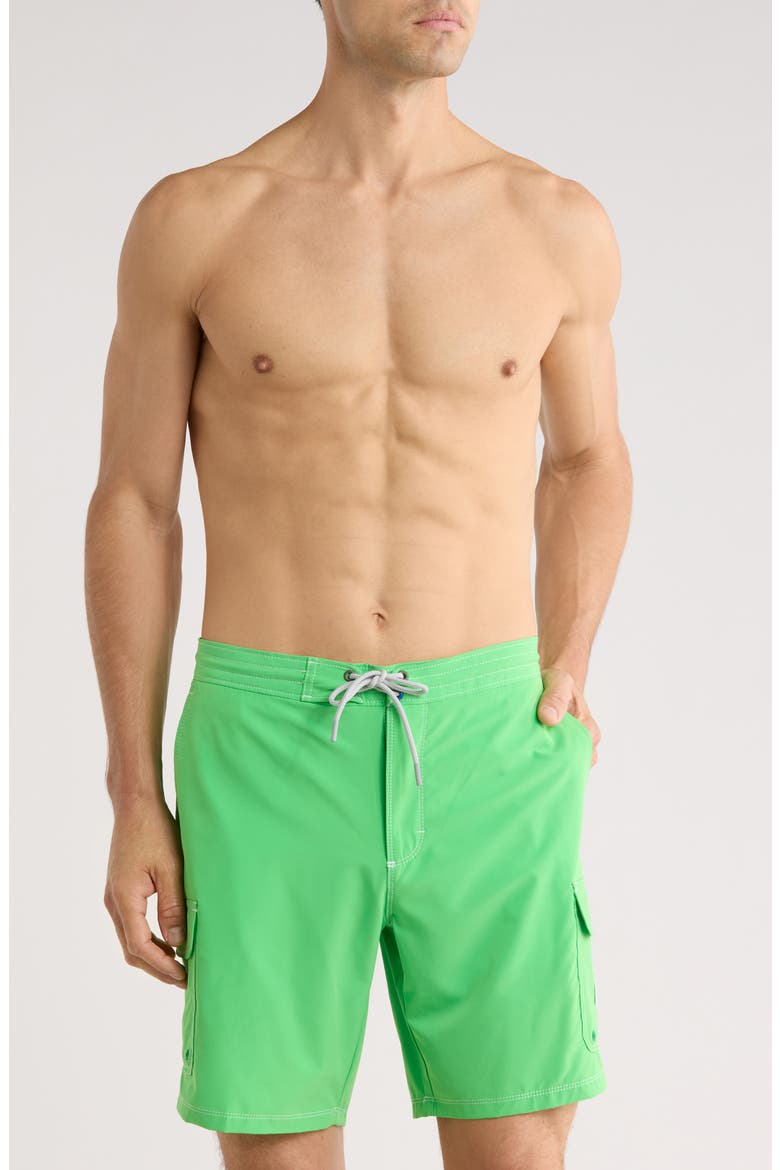 Baja Bay Swim Trunks, Main, color, GLOWSTICK