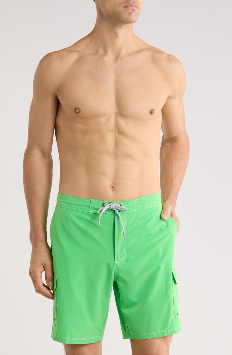 Tommy Bahama Baja Bay Swim Trunks, Main, color, Glowstick
