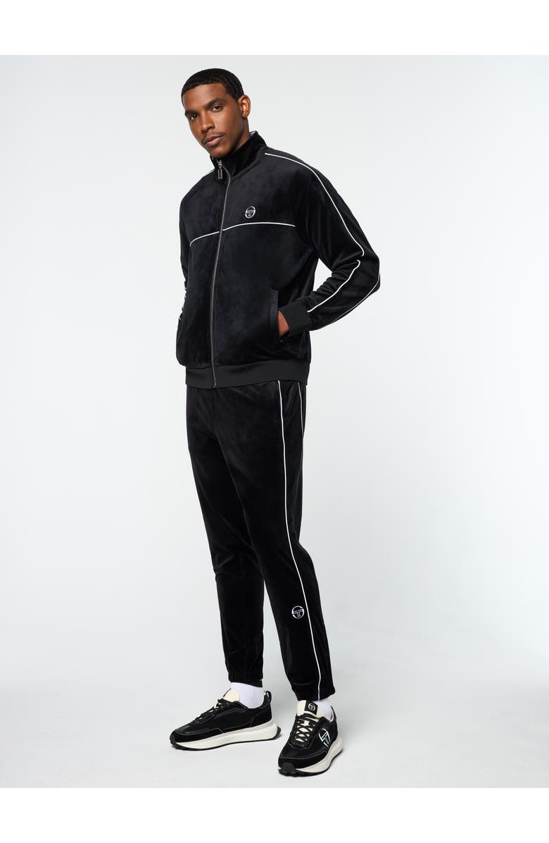 Sergio Tacchini Lioni Velour Track Jacket, Alternate, color, Black Beauty