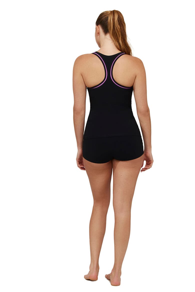 Duke Scoop Neck Tankini Top, Alternate, color, Black-Purple