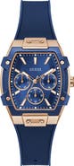 GUESS Multifunction Silicone Strap Watch, 35mm
