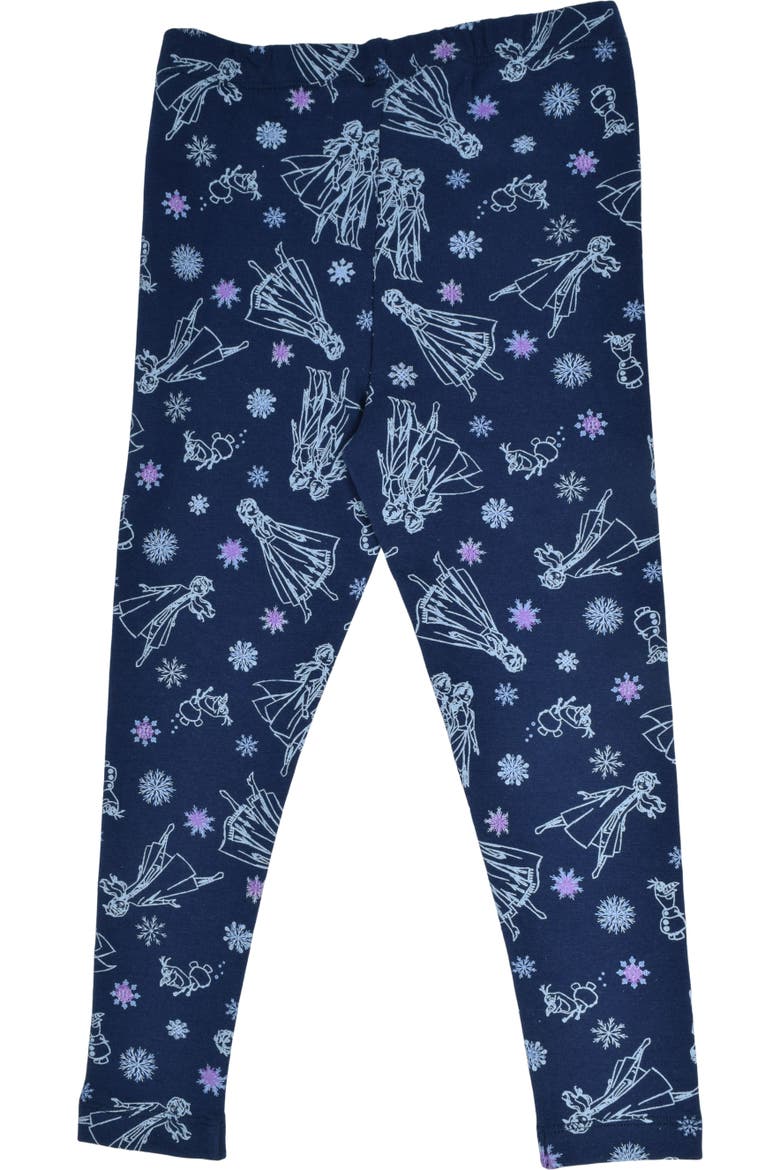 Frozen Tulle Peplum Top And Leggings Set (toddler, Little Kid & Big Kid), Alternate, color, Elsa Anna Light Blue