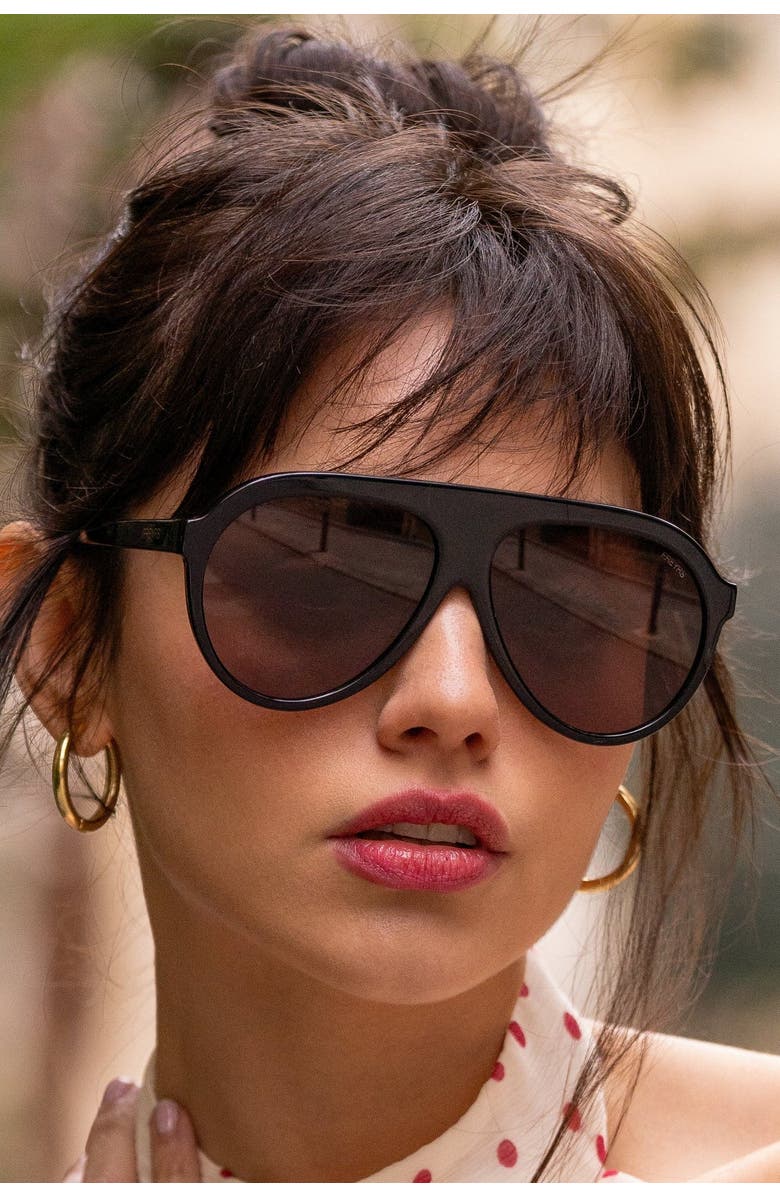 FREYRS Eyewear Maxwell Oversized Aviator Sunglasses, Alternate, color, Black