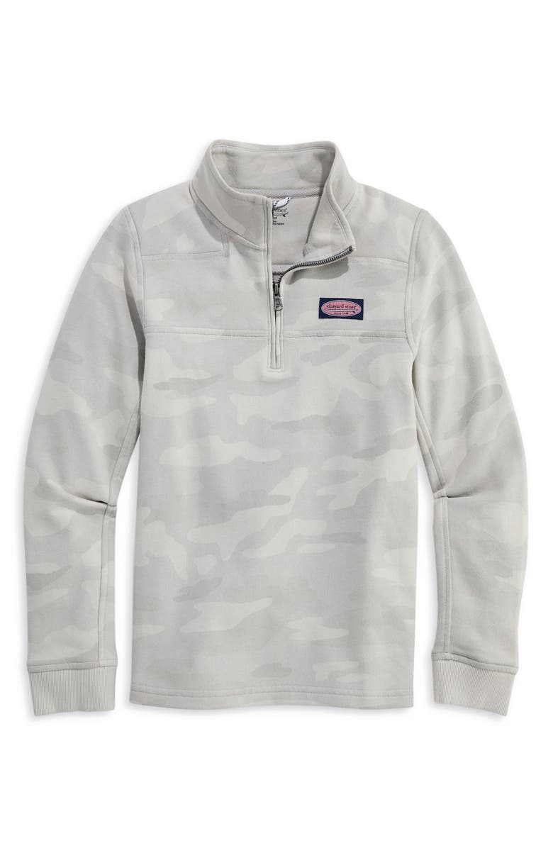 vineyard vines Kids' Half Zip Sweatshirt, Main, color, Beach Camo