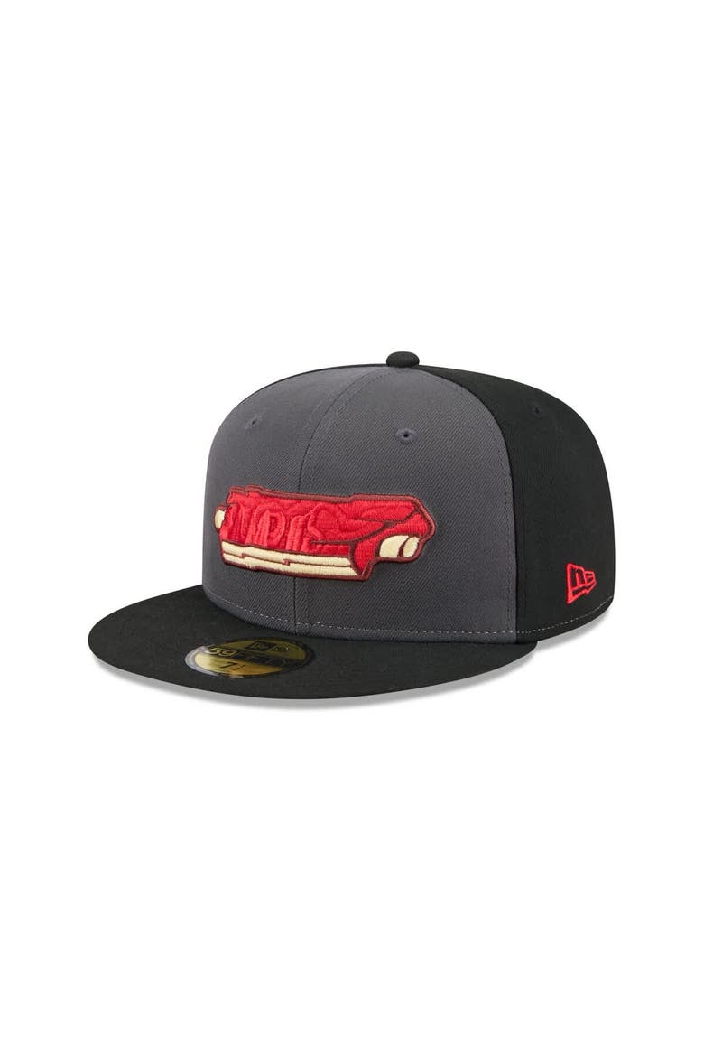 Men's New Era  Gray Memphis Redbirds Theme Nights 59FIFTY Fitted Hat, Alternate, color, Gray