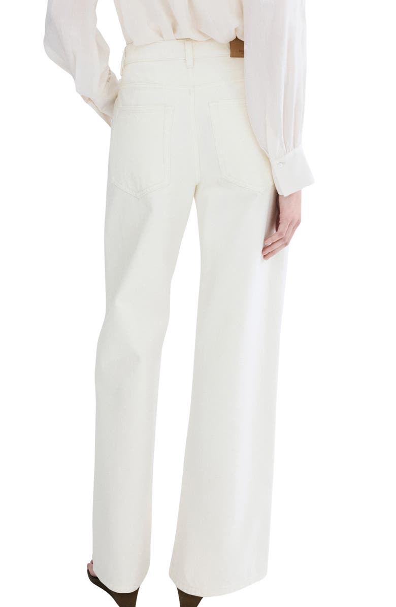 MANGO Flower Embroidered Straight Leg Jeans, Alternate, color, Ecru