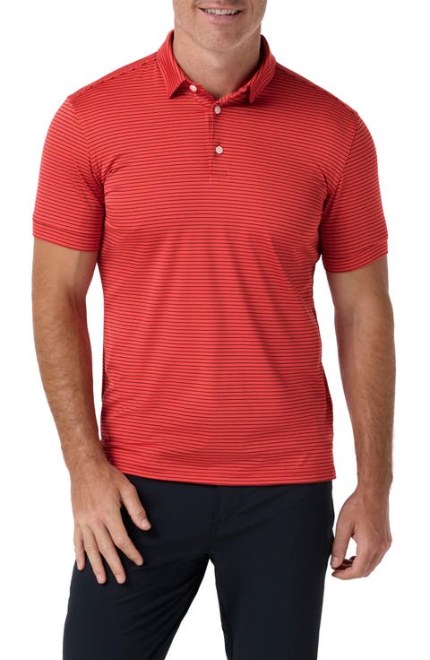 Versa Trim Fit Stripe Performance Golf Polo