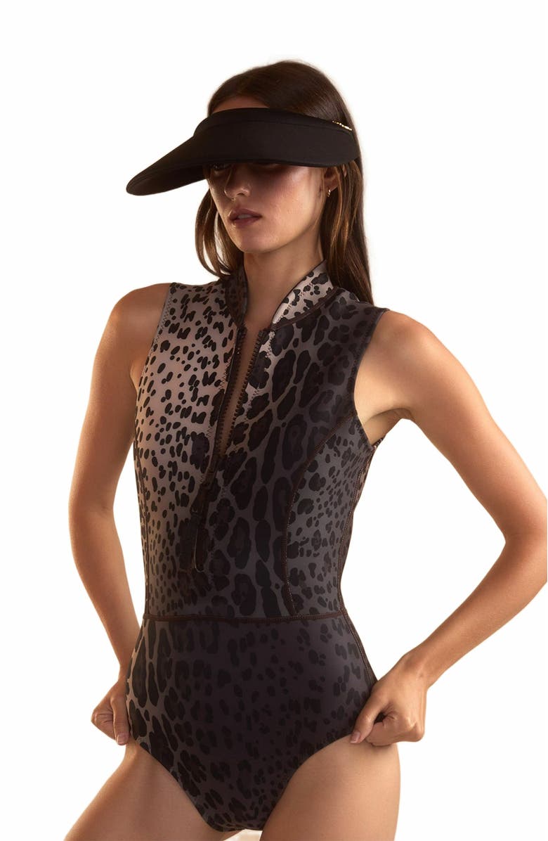 Cynthia Rowley Carve Sleeveless Wetsuit, Alternate, color, Leopard