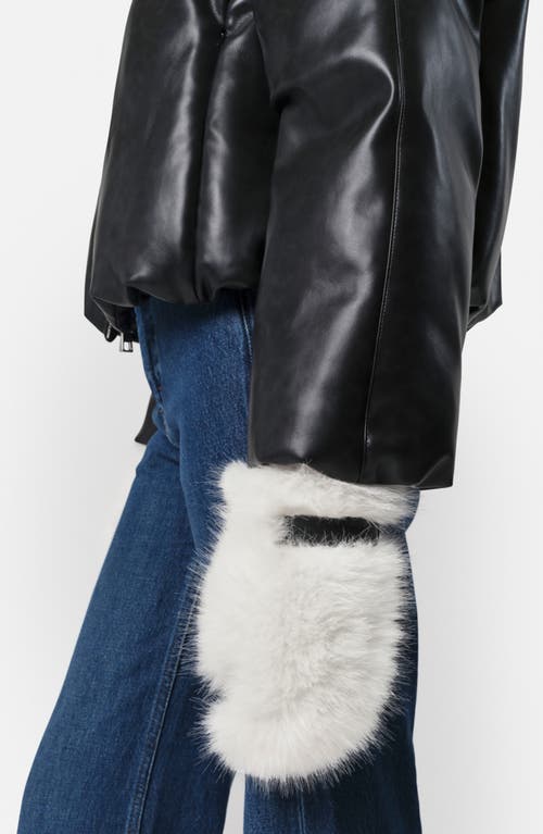 Apparis Lumi Faux Fur Mittens In White