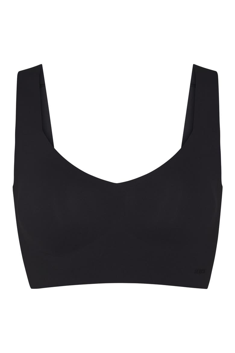 Naked Wireless Plunge Longline Bra, Alternate, color, ONYX