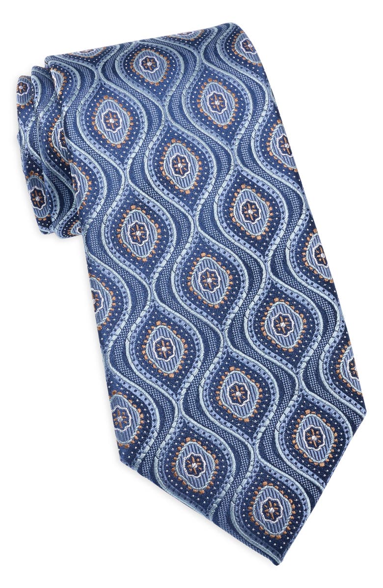 Duchamp Geometric Silk Tie, Main, color, Blue