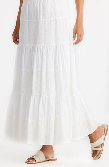 Tiered Cotton Maxi Skirt