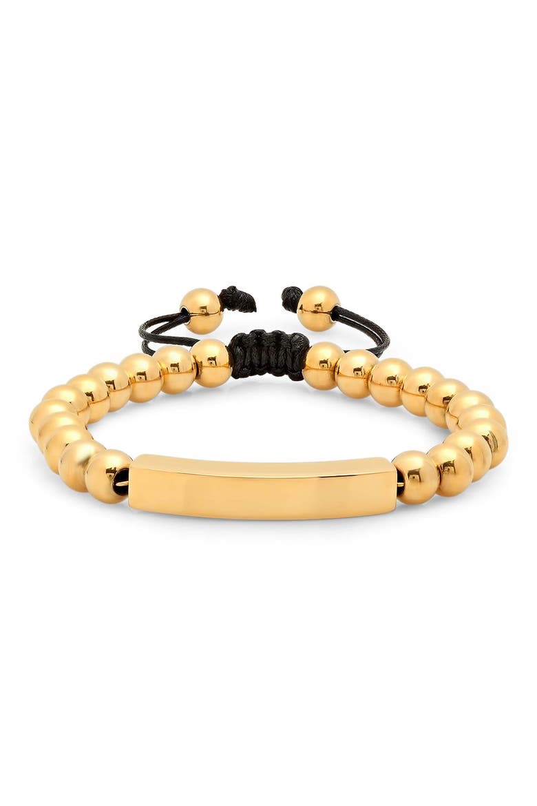 Men's ID Bead Bracelet, Main, color, GOLD