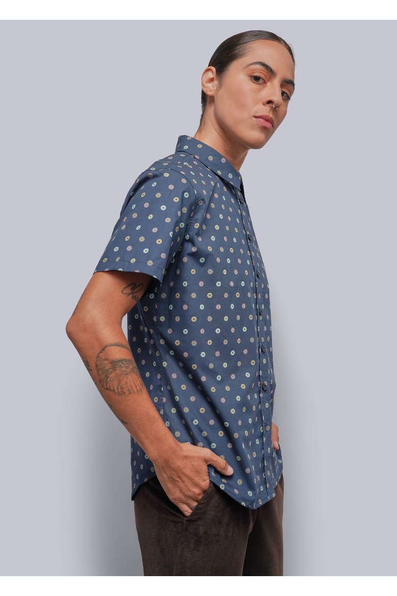 The Essential Button Up, Alternate, color, FLORAL MEDALLION NAVY