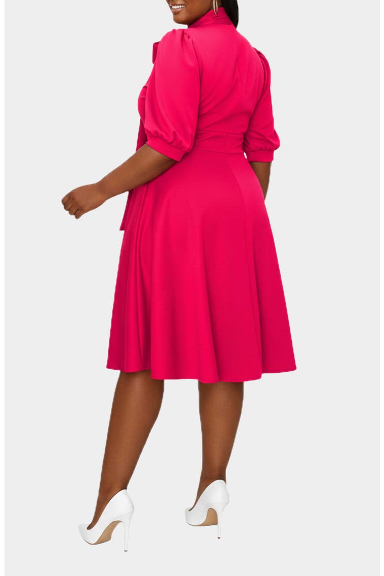 Carina Donna Fit & Flare Midi Dress, Alternate, color, FUCHSIA