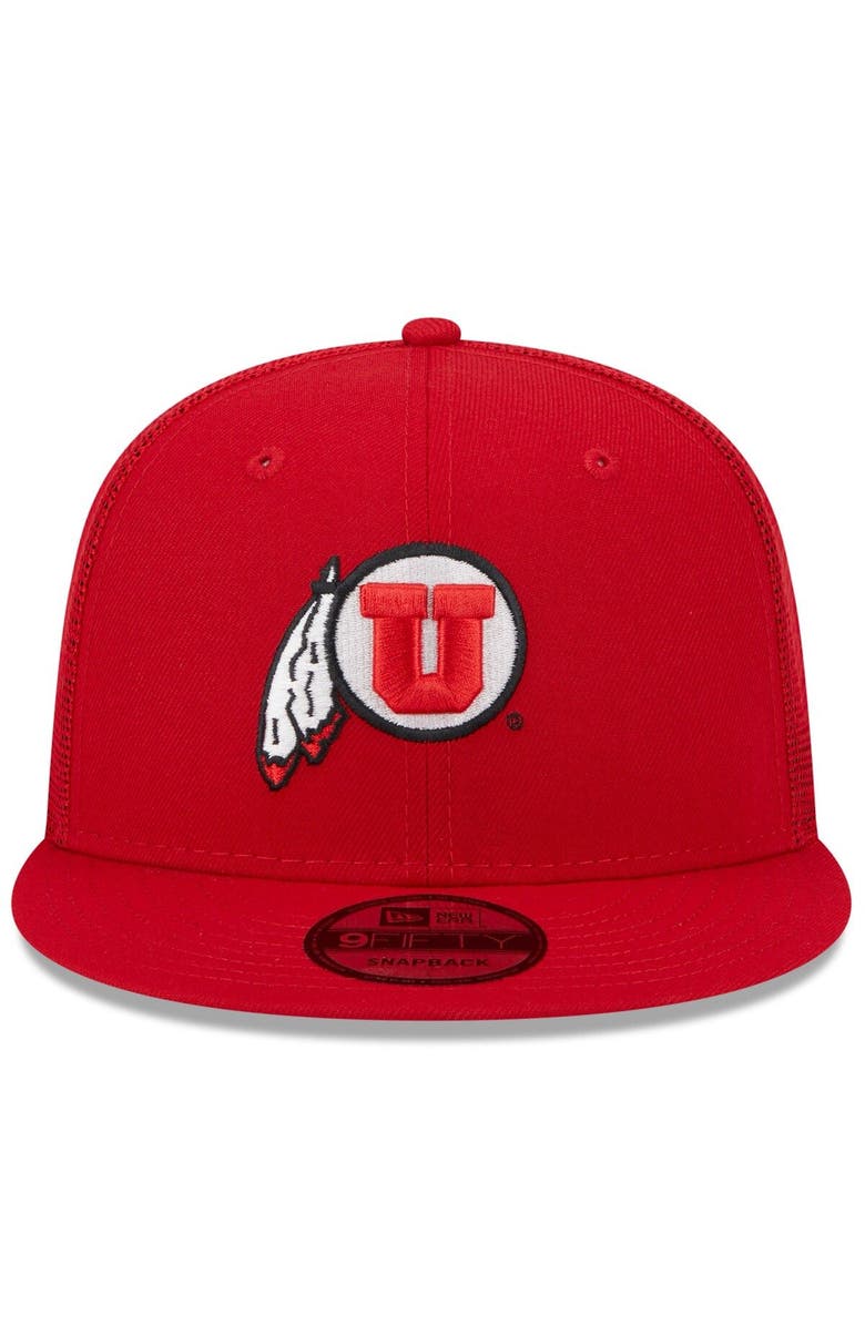New Era Men's New Era Red Utah Utes Classic 9FIFTY Trucker Snapback Hat, Alternate, color, 
