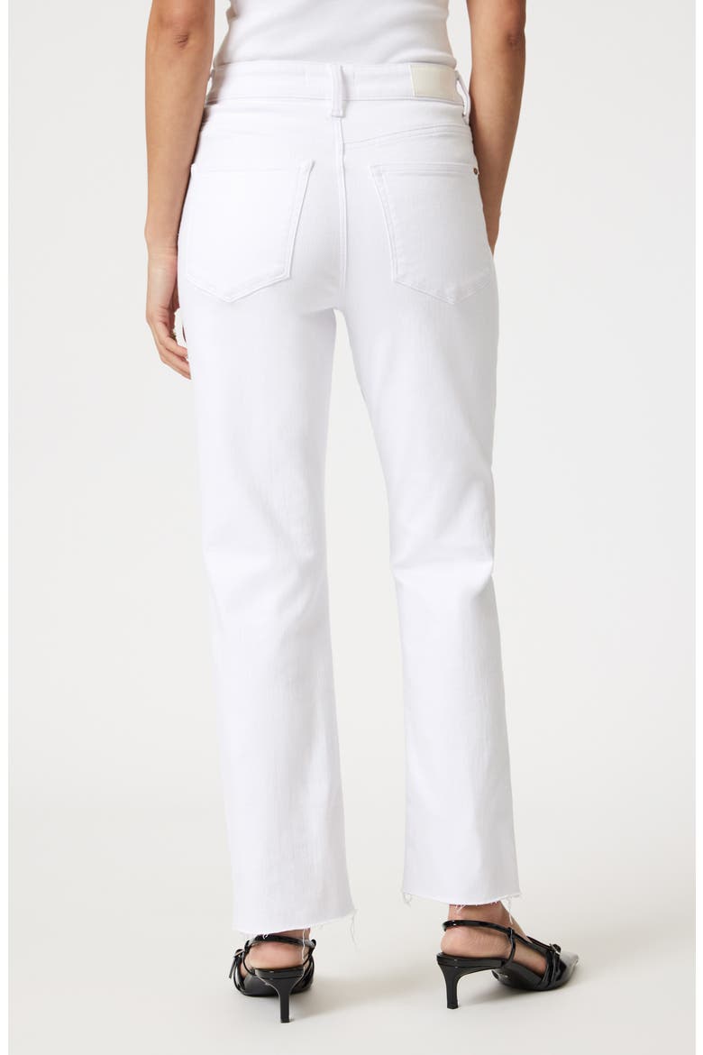 New York Raw Hem High Waist Straight Leg Jeans, Alternate, color, WHITE FLEX BLUE