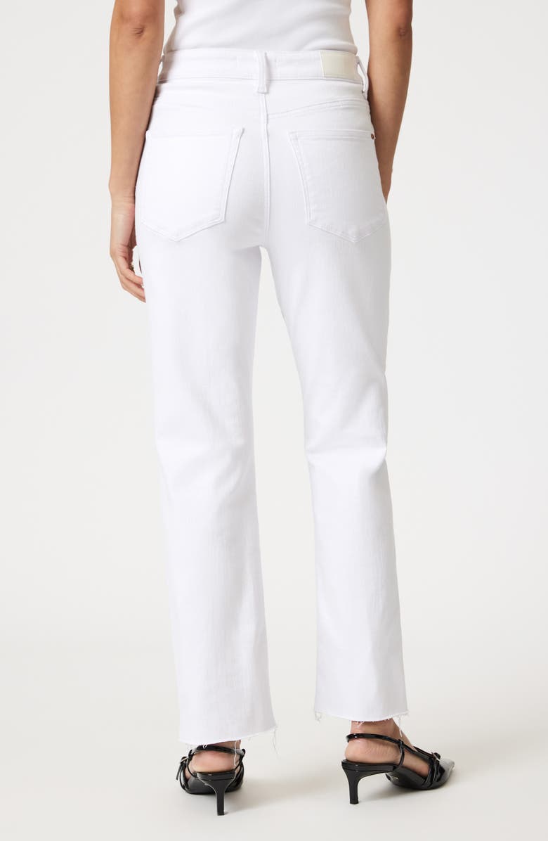 Mavi Jeans New York Raw Hem High Waist Straight Leg Jeans, Alternate, color, White Flex Blue