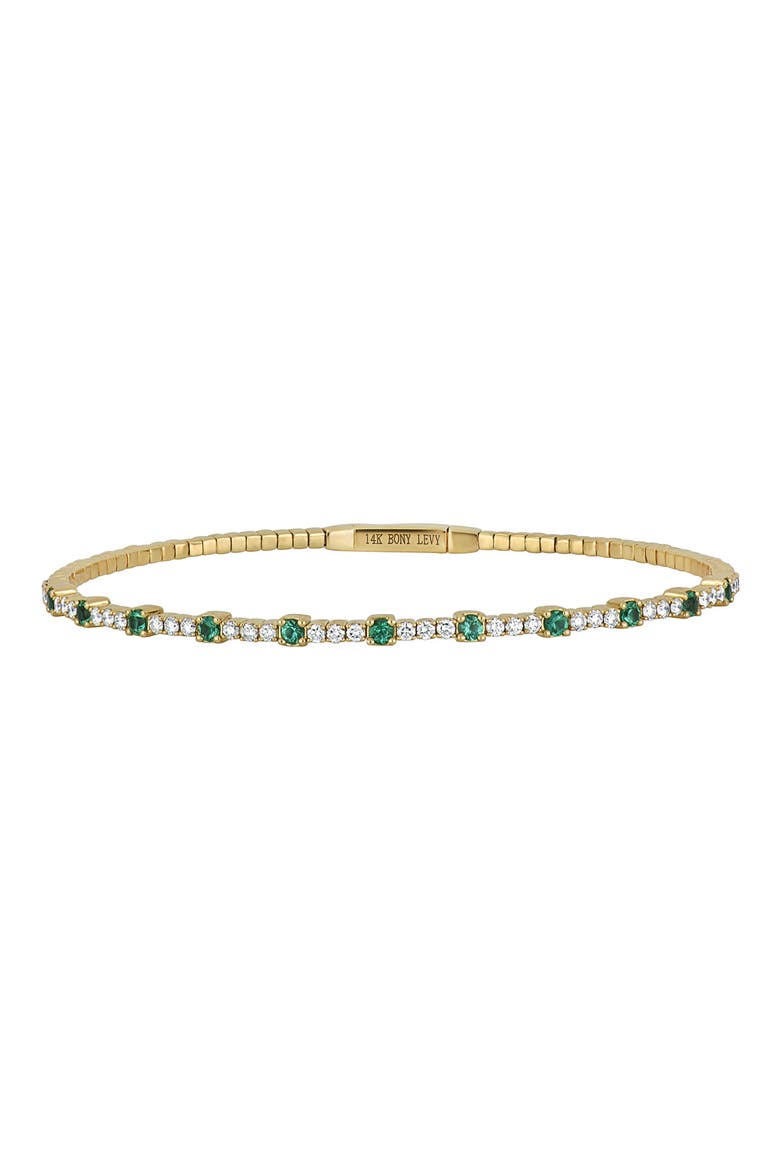 El Mar Bangle, Main, color, 18K YELLOW GOLD EMERALD