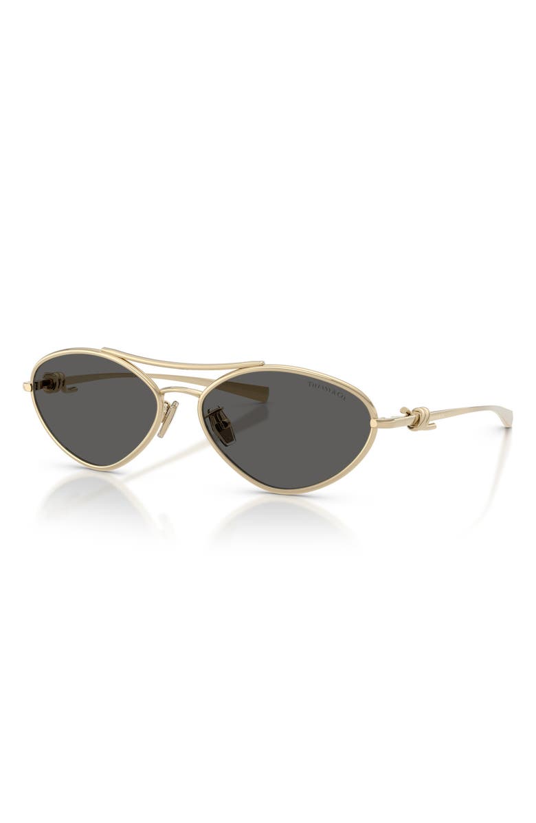 Tiffany & Co. 58mm Irregular Sunglasses, Alternate, color, Pale Gold / Dark Grey